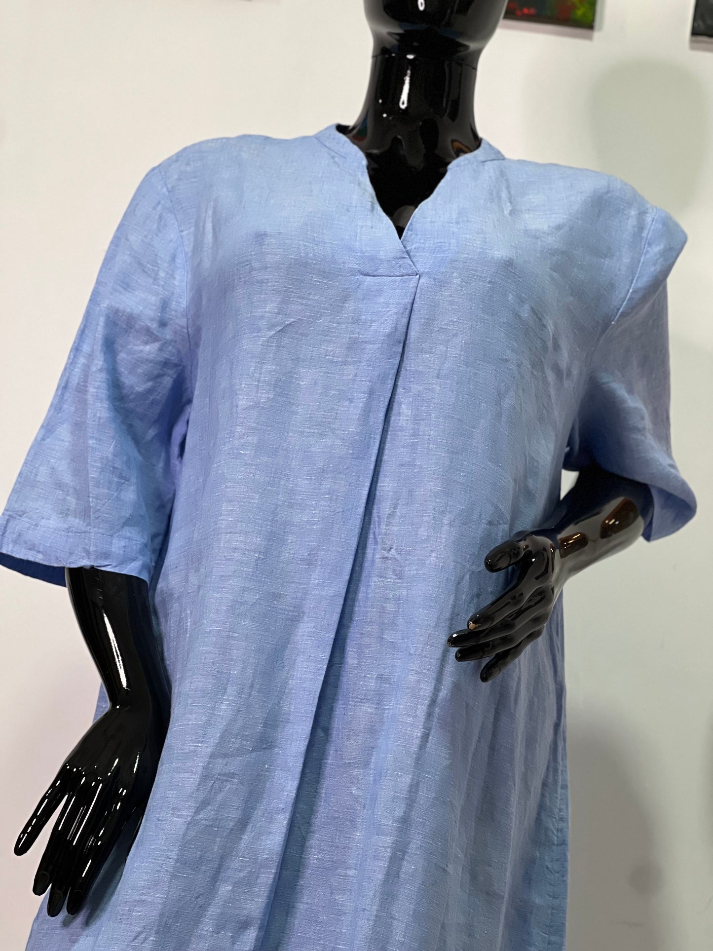 MARKS & SPENCER Size 18 Blue linen dress