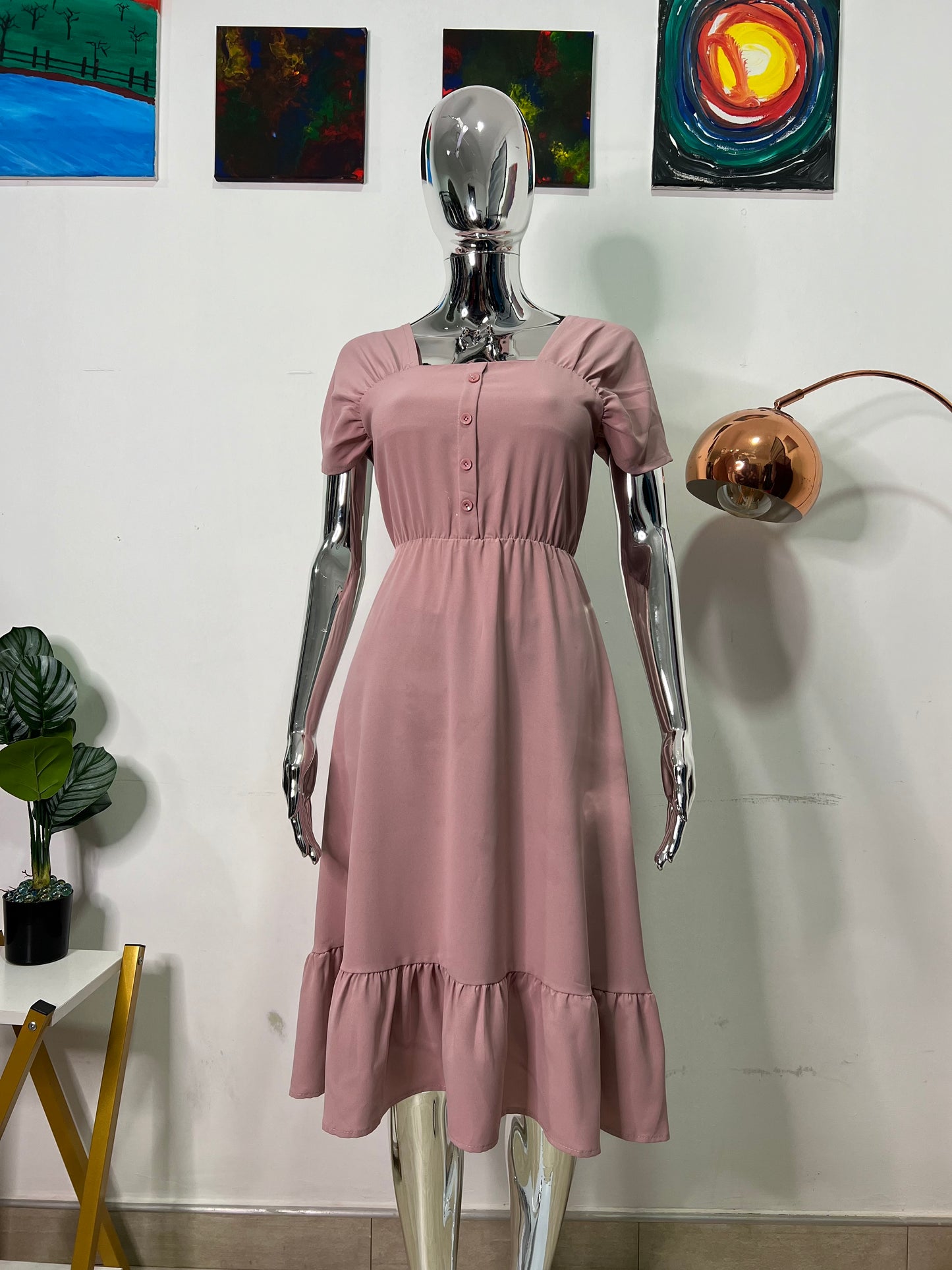 Size 10 Peach short sleeves dress