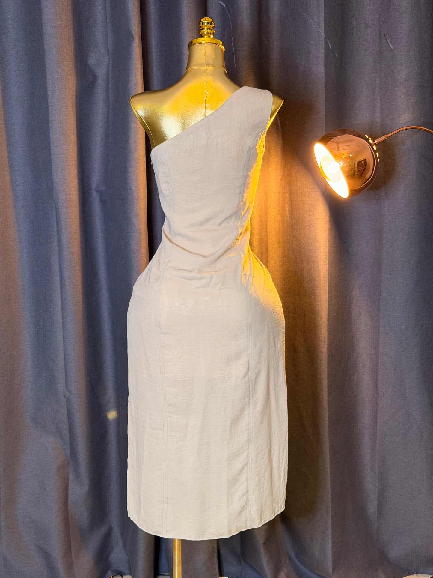 ASOS Size 10 one shoulder linen dress