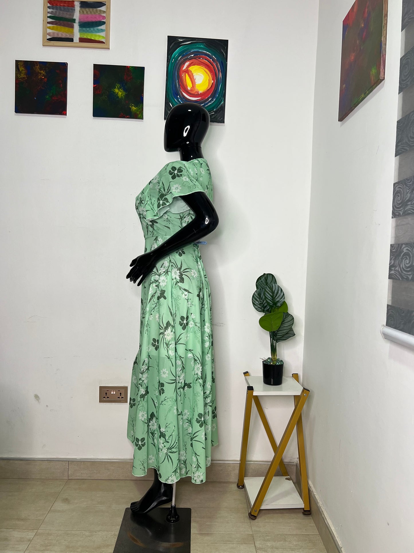 Size 12 green floral print dress