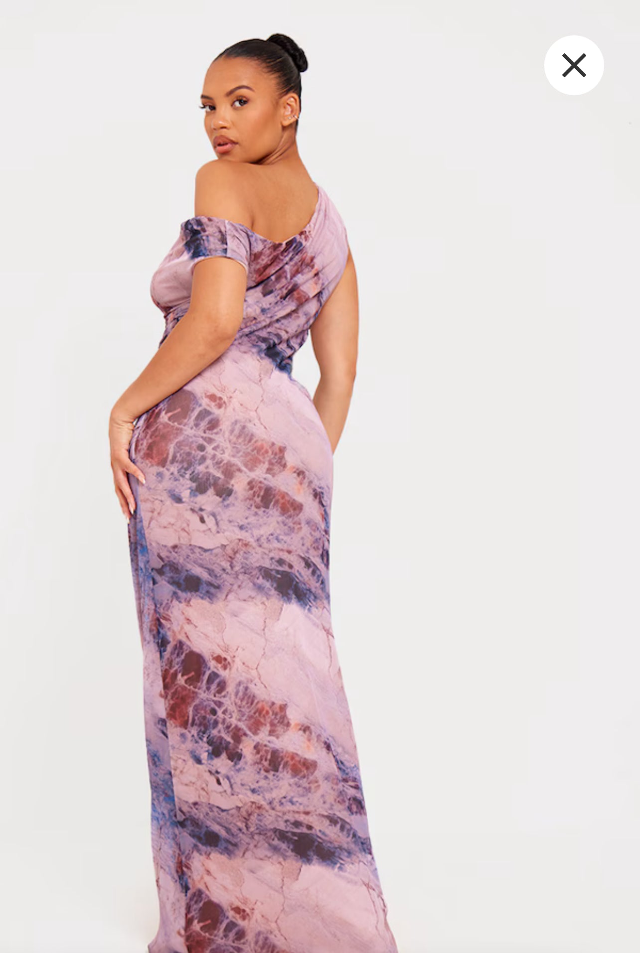 Plus Multi Printed Mesh Midi Dress