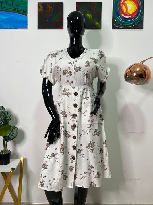 MNG White print dress