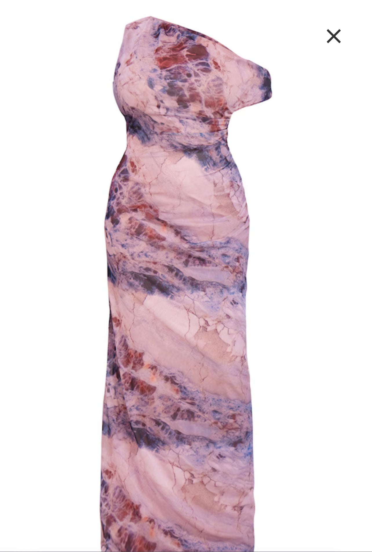 Plus Multi Printed Mesh Midi Dress