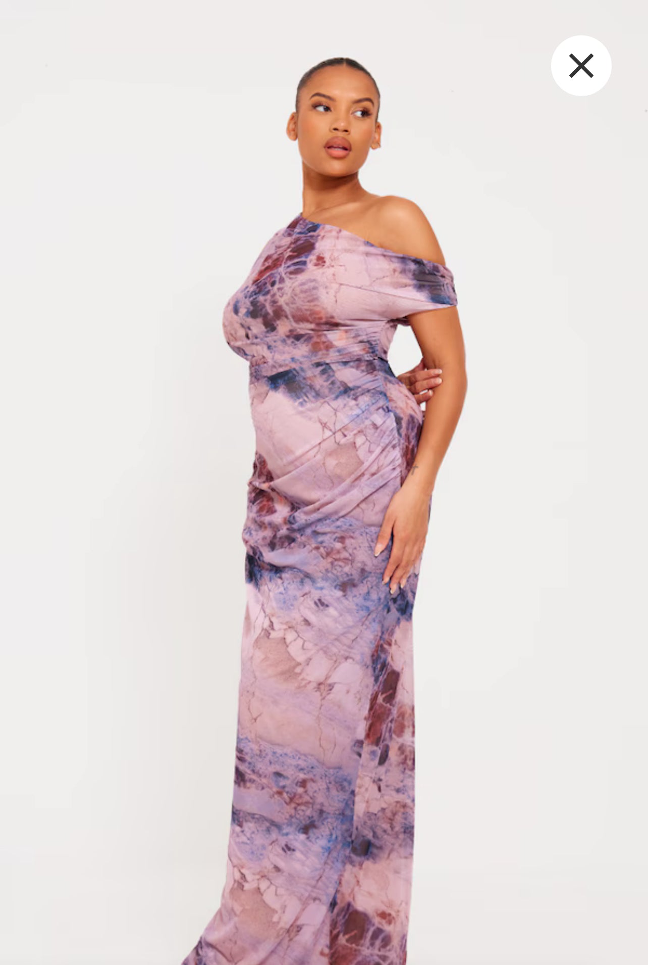 Plus Multi Printed Mesh Midi Dress