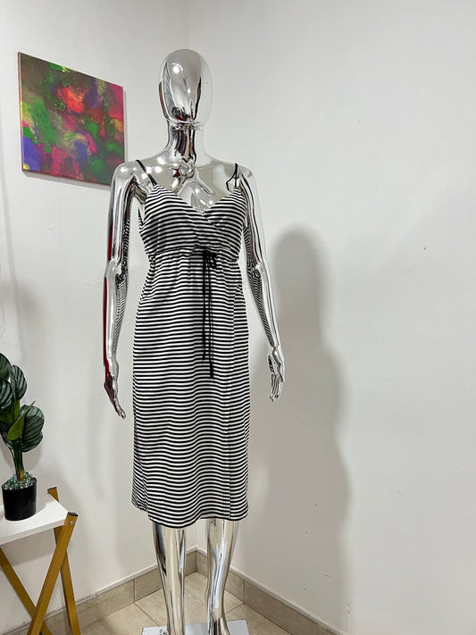 Size 10 black & white striped dress