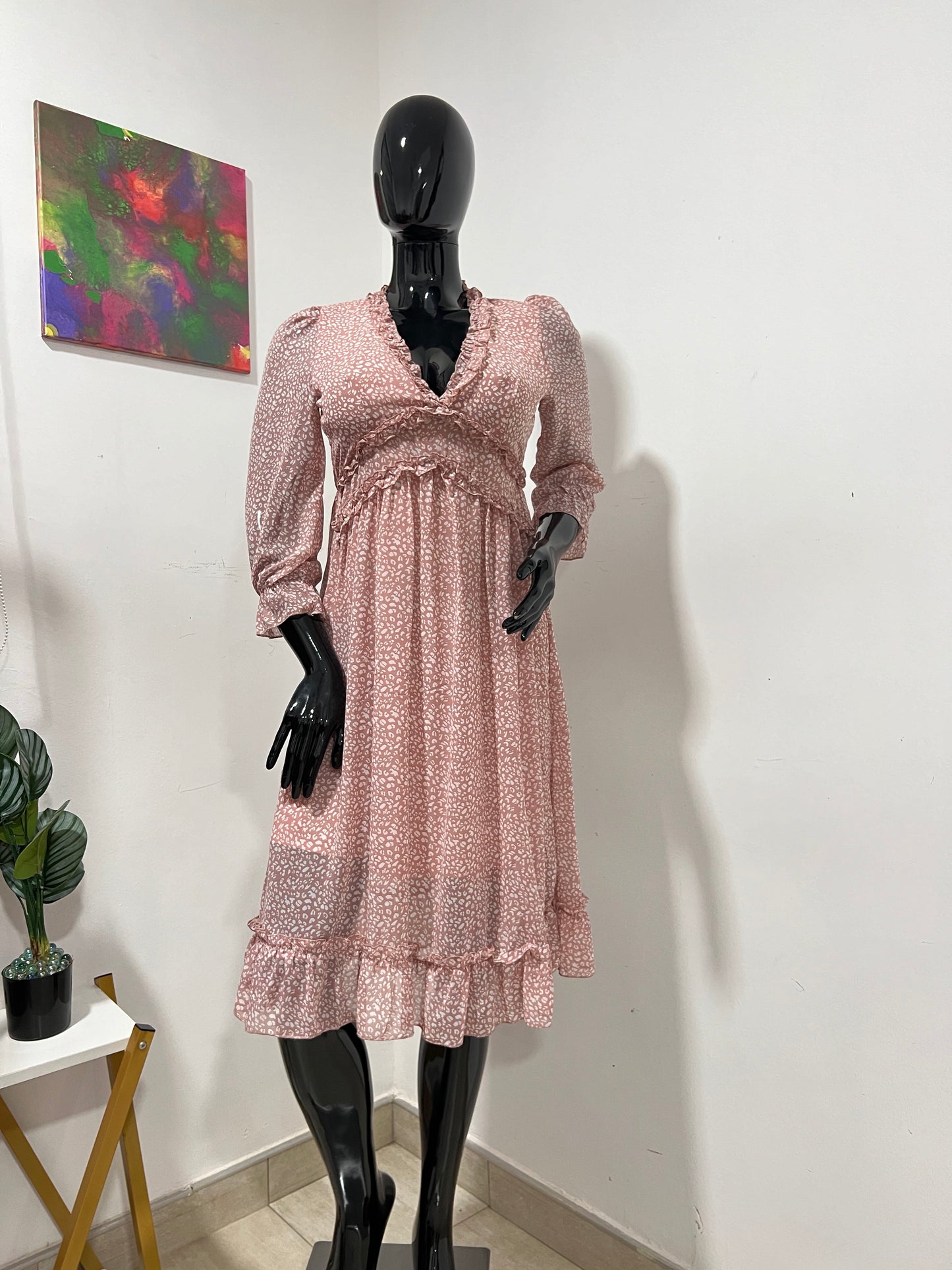 Size 10 peach prints dress