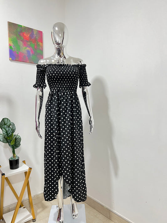 BOOHOO - Size 14 black & white polka dot dress