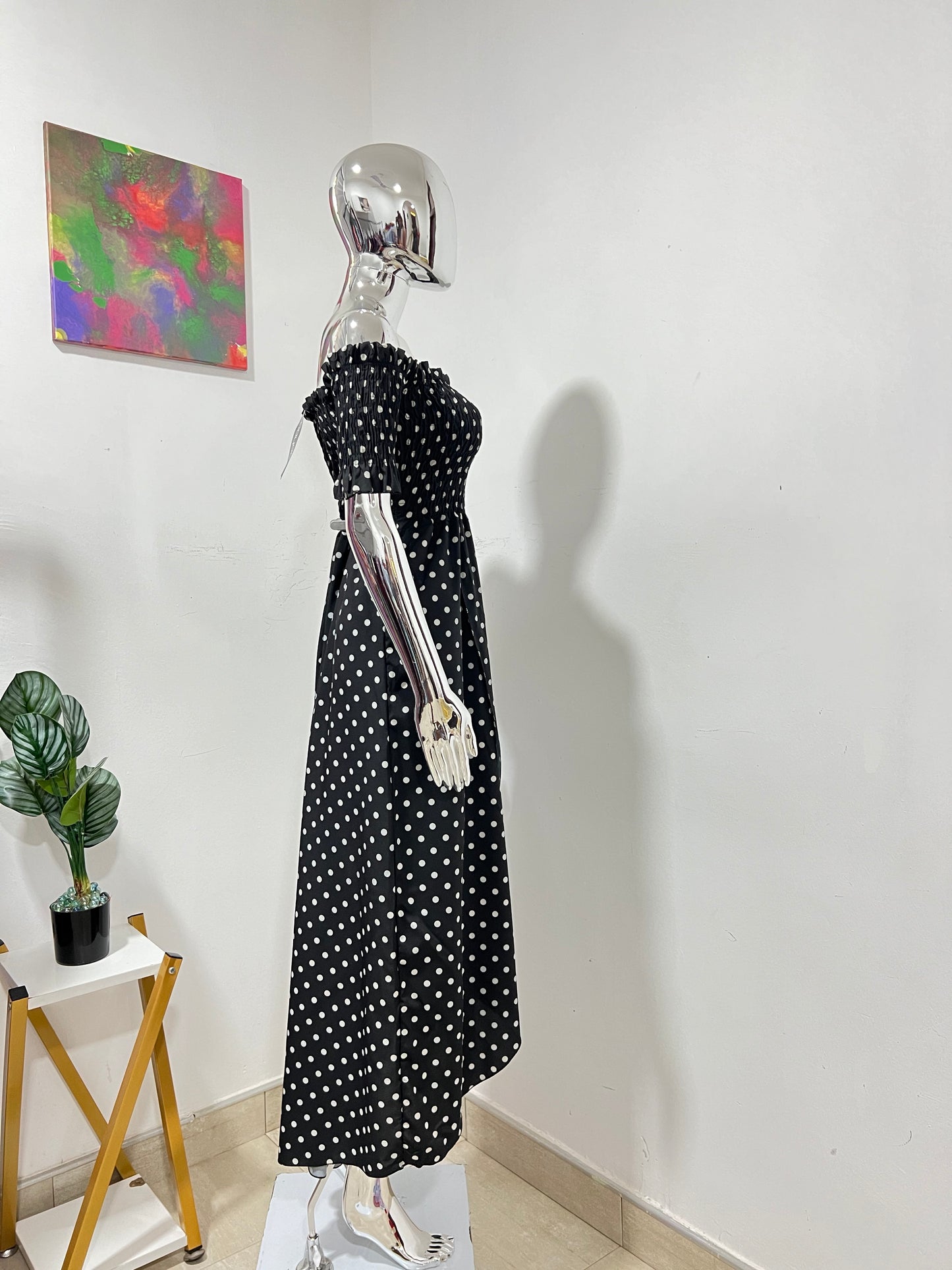 BOOHOO - Size 14 black & white polka dot dress