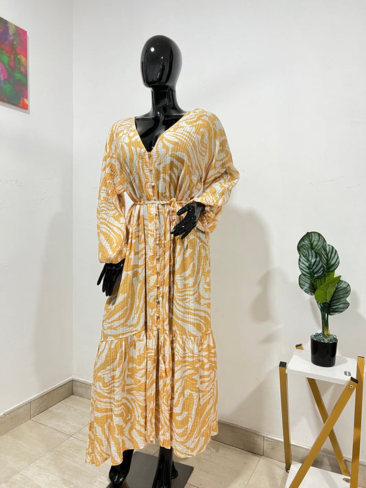 Size 20 yellow & white print dress