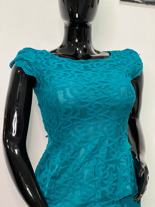 MARKS & SPENCER - Size 10 turquoise lace dress