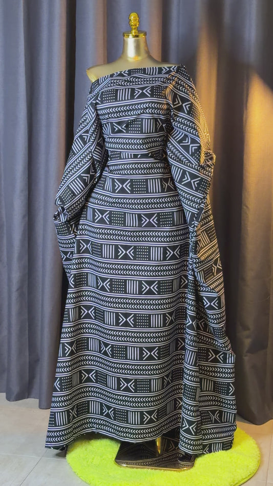 Free size off shoulder boubou